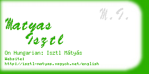 matyas isztl business card